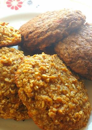 Una foto de Galletas de calabaza veganas súper express en 2 versiones