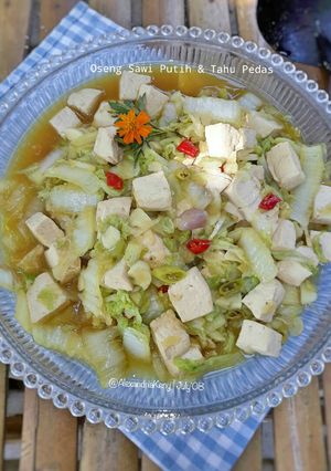 Foto resep Oseng Sawi Putih & Tahu Pedas