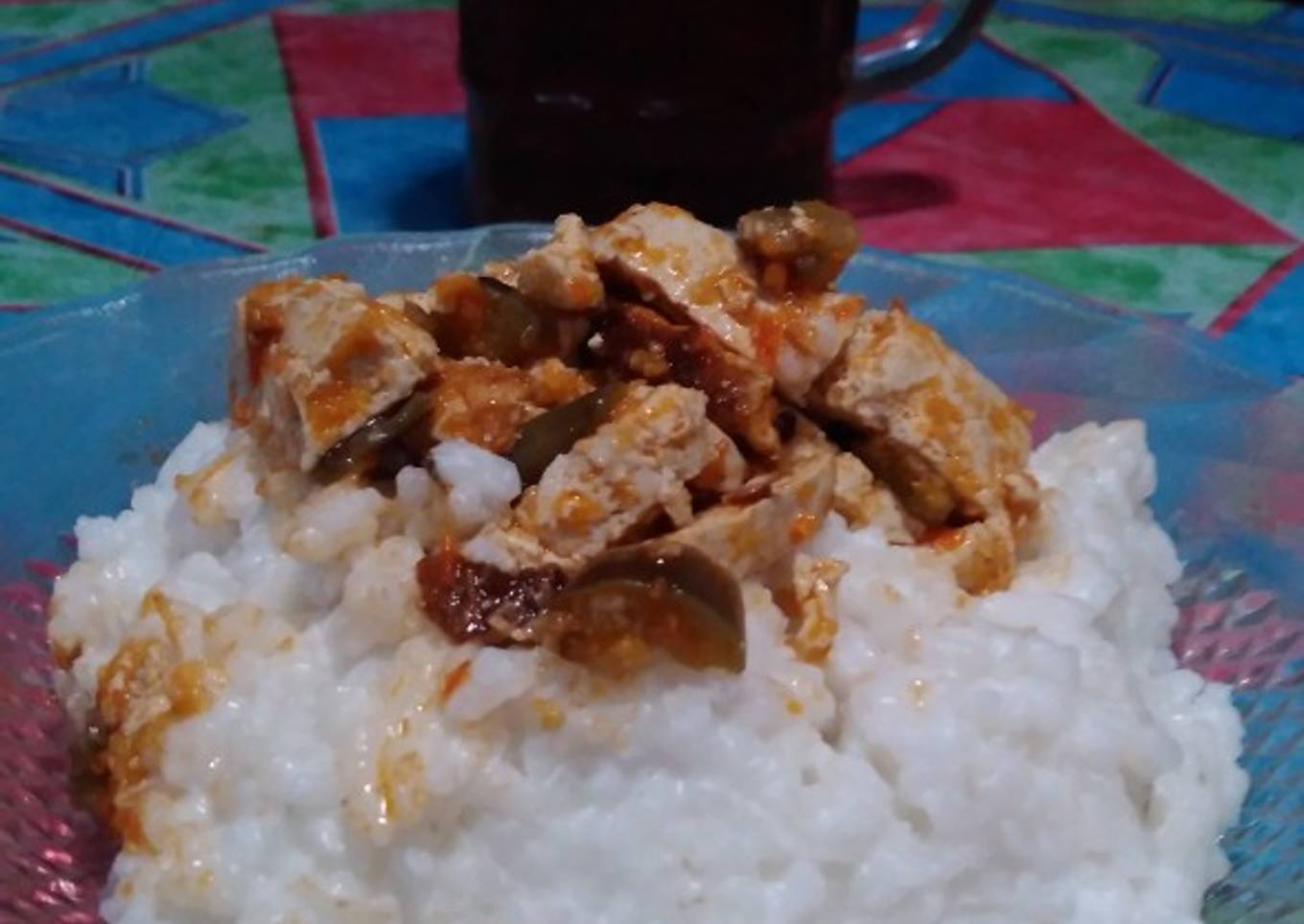 Bubur sayur terong 🍆 tahu balado 🤰