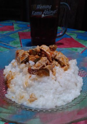 Foto resep Bubur sayur terong 🍆 tahu balado 🤰