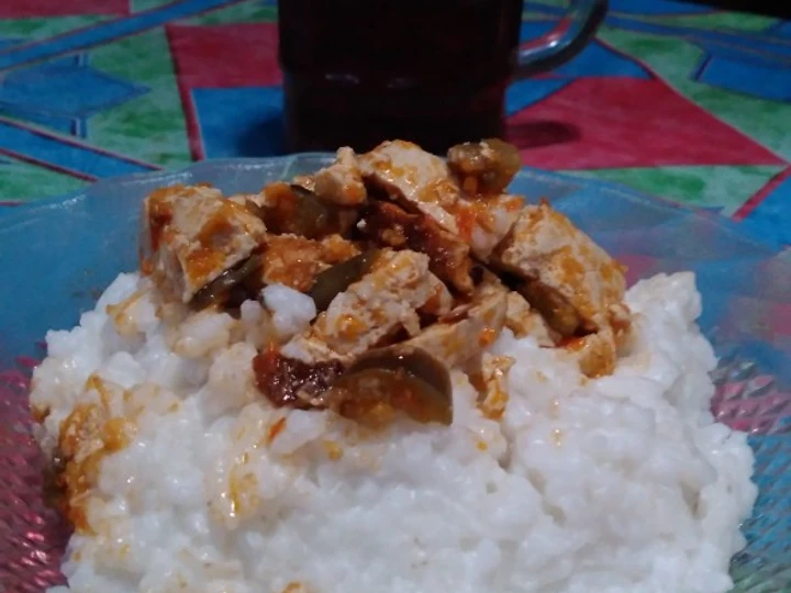 Cara Gampang Membikin Resep Bubur sayur terong 🍆 tahu balado 🤰 yang Lezat Anti Ribet, Bisa Manjain Lidah