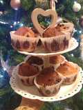 Muffin alle gocce di cioccolato e al cacao e pere