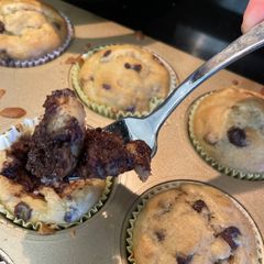 A picture of Banana Chocolate Chip Muffins.