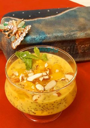 A picture of Mango Smoothie with Chia Seeds.