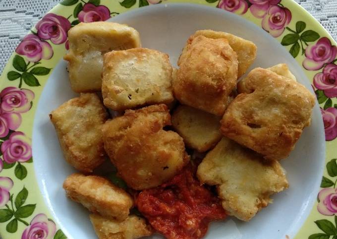 Tahu goreng sambal geprek