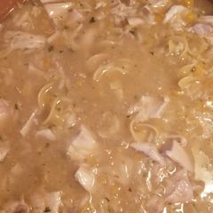 A picture of Mothers' homemade chicken soup.