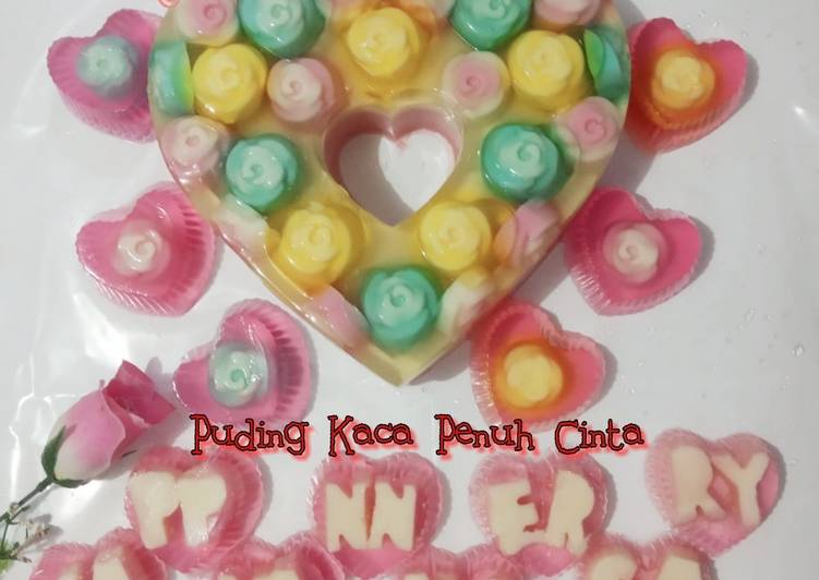 Cara Gampang Menyiapkan #222. Puding Kaca Penuh Cinta, Enak