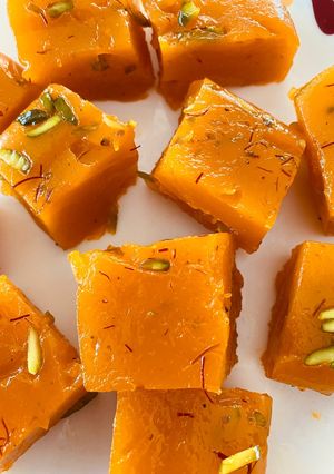 A picture of Microwave Mango Halwa.