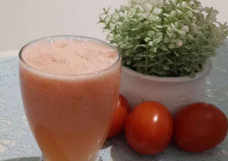 Cara Gampang Menyiapkan Juice Tomat Sawi Cuka Apel Anti Gagal