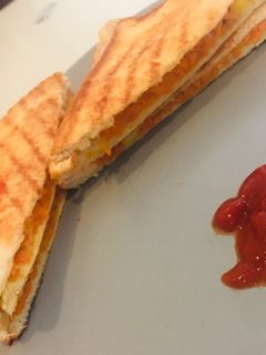 A picture of Carrot-Cheese Grilled Sandwich.