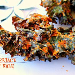 A picture of Vegan Smoked "Pepperjack-Bacon" Kale Chips (Gluten free, Soy Free, Nut free, Raw, Vegan).