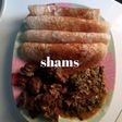Rice pancake (Sinasir) wit vegetable soup and pepper soup