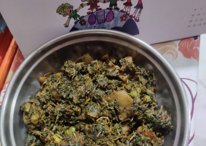 Recipe of Thomas Keller Aloo cholai Amaranth