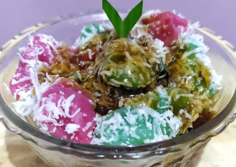 resep cara mengolah Cenil Fla Gula Merah