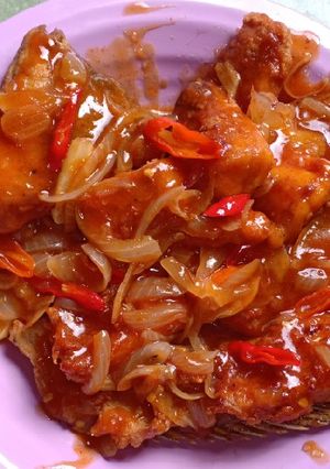 Foto resep Ikan gurame tepung pedes manis