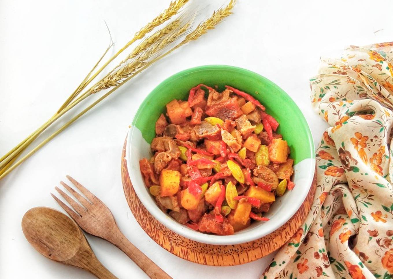 Sambal goreng pete hati krecek kentang simple