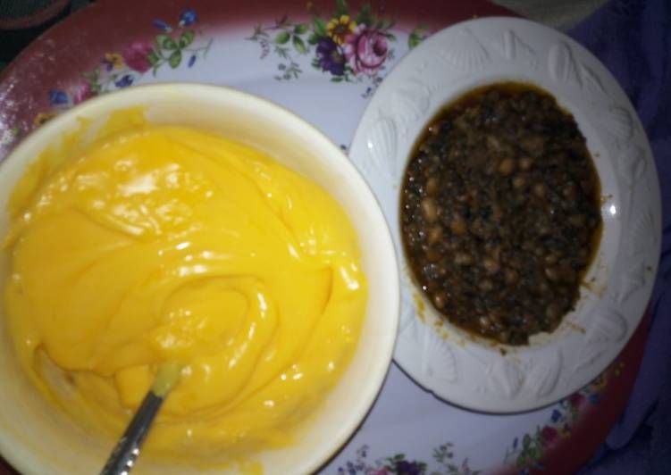 Easiest Way to Prepare Any-night-of-the-week Groundnut Oil Beans with Custard