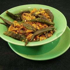 A picture of Rajisthani Besani Bhindi.