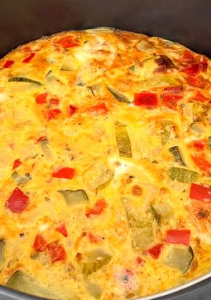 Una foto de Tortilla de verduras con freidora de aire
