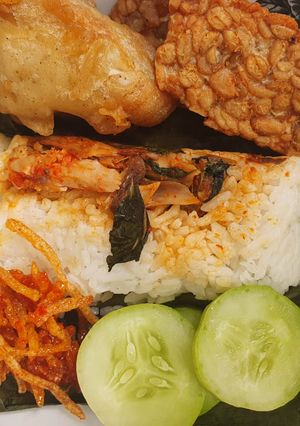 Foto resep Nasi bakar ikan keranjang