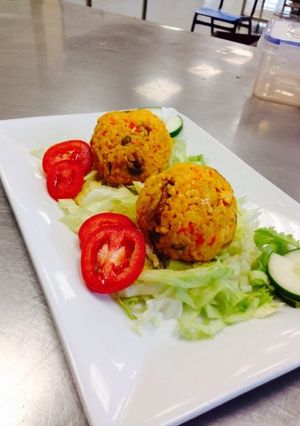 Una foto de Bolas de arroz caribeñas