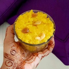 Pineapple rava seera/pudding A picture of Pineapple rava seera/pudding.