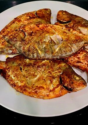 Hình của món Cá hói nướng riềng, nghệ.