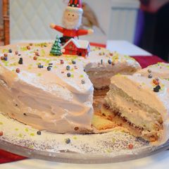 A picture of My Christmas cream cake.