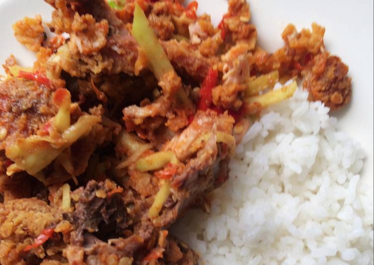 Resep masakan Ayam Geprek Sambel Mangga | Resep Bumbu Ayam Geprek Sambel Mangga Yang Paling Enak