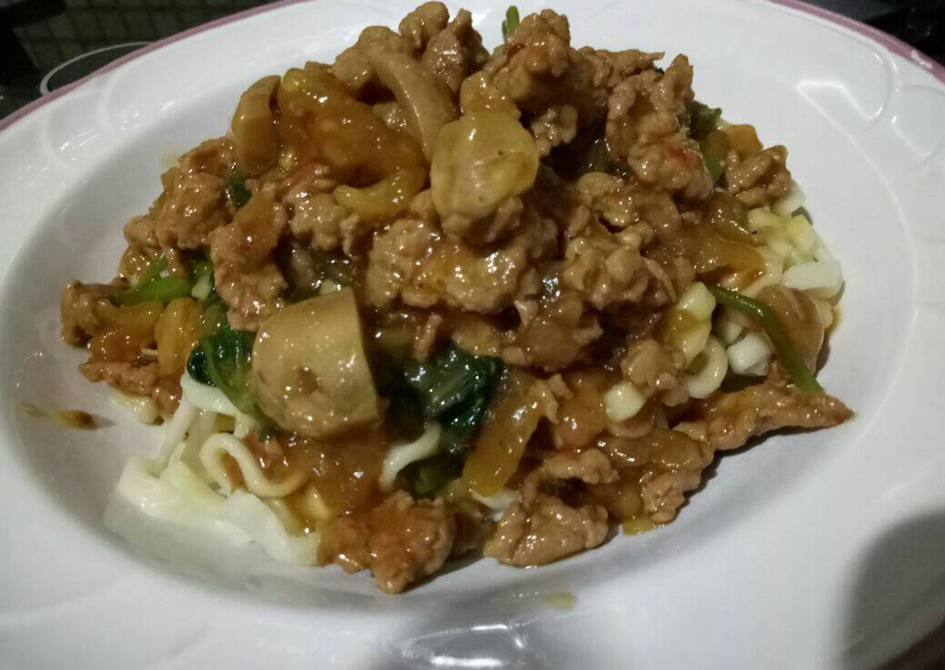 Mie kriting kangkung