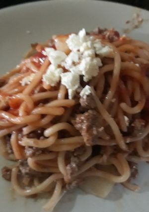 Una foto de Spaghetti a la boloñesa