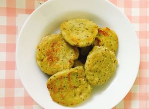 Hình của món Bánh khoai yến mạch hạt chia.