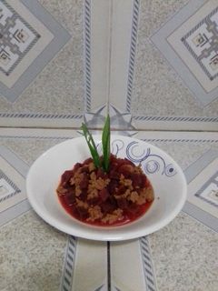 Una foto de Picadillo a la remolacha