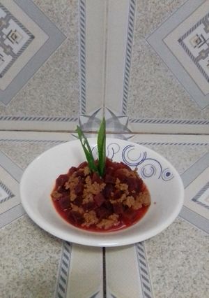 Una foto de Picadillo a la remolacha