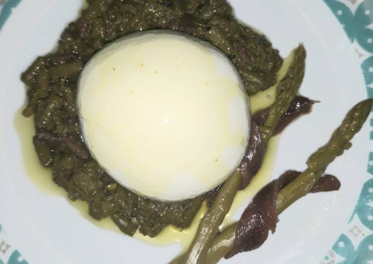 Burratina acciughe e asparagi