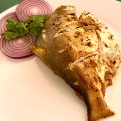 A picture of Baked/tawa pomfret.