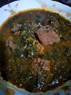 صورة لوصفة سبانخ باللحمه 😋