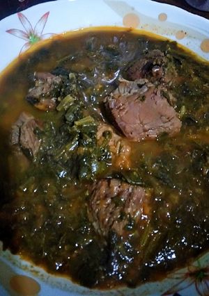 صورة لوصفة سبانخ باللحمه 😋