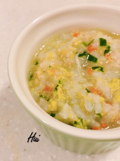 蟹肉吻仔魚海鮮寶寶粥(也能做寶寶副食品) 的食譜成品照片