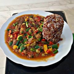 Kidney beans stir fry veggies A picture of Kidney beans stir fry veggies.