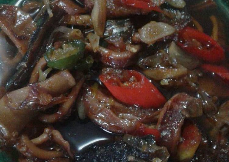 Resep Asam manis telang&amp;cumi asin (khas banjar) Lezat