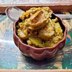 A picture of Potola/Parwal rasa - one of the 56 varieties of bhog offered to Lord Jagannath.
