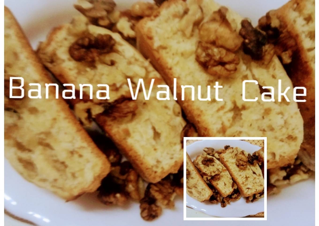 Eggless Banana Walnut Cake