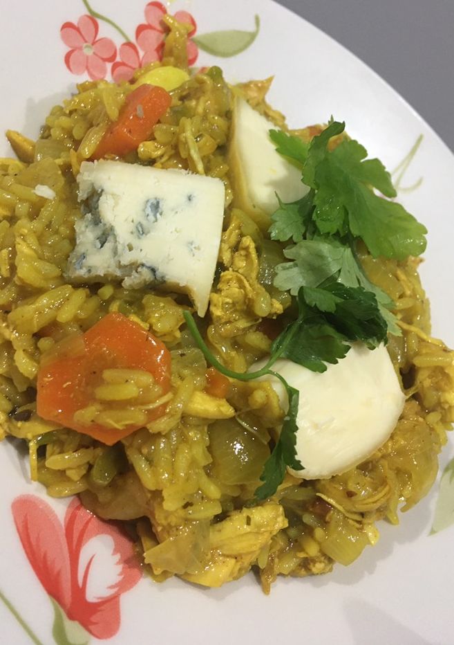 Una foto de Risotto de pollo