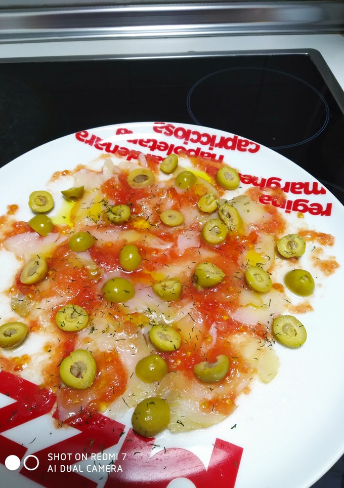 Una foto de Carpaccio de bacalao