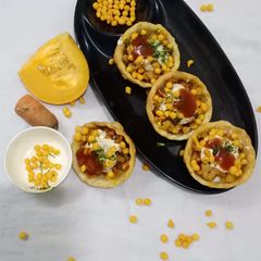 A picture of Pumpkin carrot katori chaat.
