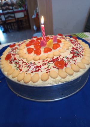Különleges habkönnyű torta 🎂Rebarbara-🌿 mascarponés🎂 pudingos- tejszínes- torta recept fotója