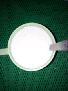 A picture of Kunun gyada da kwakwa da madara.