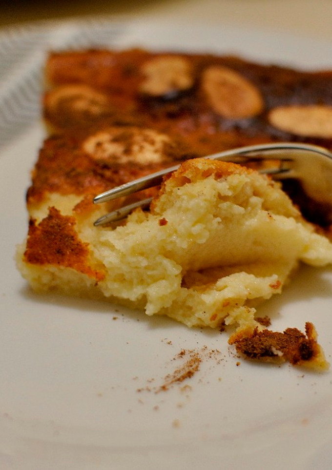 Una foto de Tarta de queso con manzana