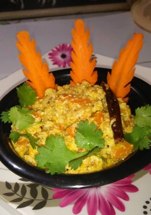 A picture of Gajar malai curry.